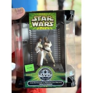Star Wars Silver Anniversary 2002 Luke & Leia Swing to Freedom NIB Sealed